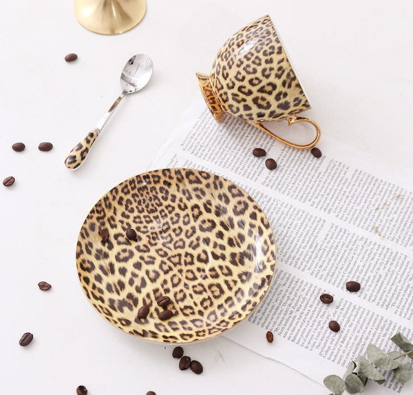 Unique Ceramic Coffee Cup and Saucer, Creative Ceramic Coffee Cups, Beautiful British Tea Cups, Creative Porcelain Tea Cup Set-Paintingforhome