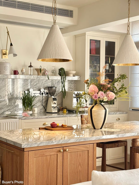 Centerpiece Ceramic Bouquet Vases, Porcelain Vases for Modern Home Decor, Large Contemporary Vases on Dining Table, Handmade Modern Flower Vase-Paintingforhome