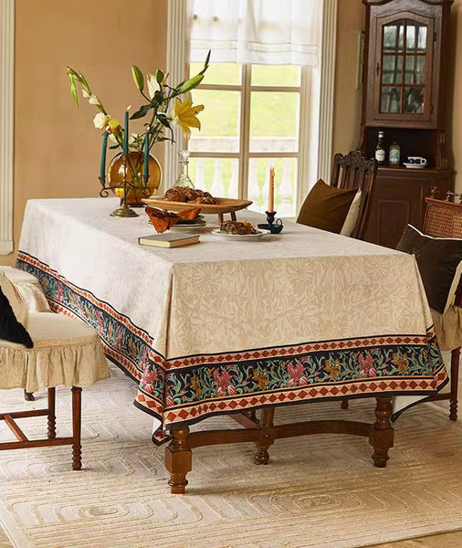 Long Large Modern Rectangular Tablecloth for Dining Room Table, Mid Century Tablecloth for Round Table, Flower Farmhouse Table Covers, Square Tablecloth for Kitchen-Paintingforhome