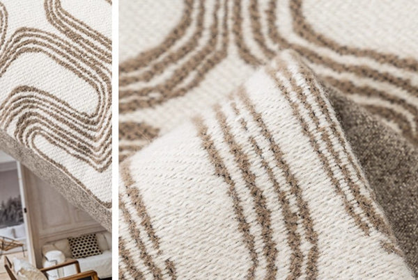 Large Contemporary Throw Pillow for Interior Design, Abstract Decorative Throw Pillows, Geometric Square Modern Throw Pillows for Couch-Paintingforhome