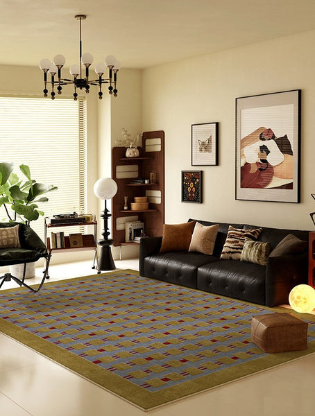Mid Century Modern Rugs for Living Room, Vintage Area Rugs for Bedroom, Large Contemporary Area Rugs for Dining Room-Paintingforhome