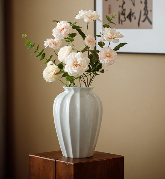 Centerpiece Ceramic Bud Vases, Porcelain Flower Vases, Large Flower Vases on Table, Handmade Water Holding Flower Vase-Paintingforhome