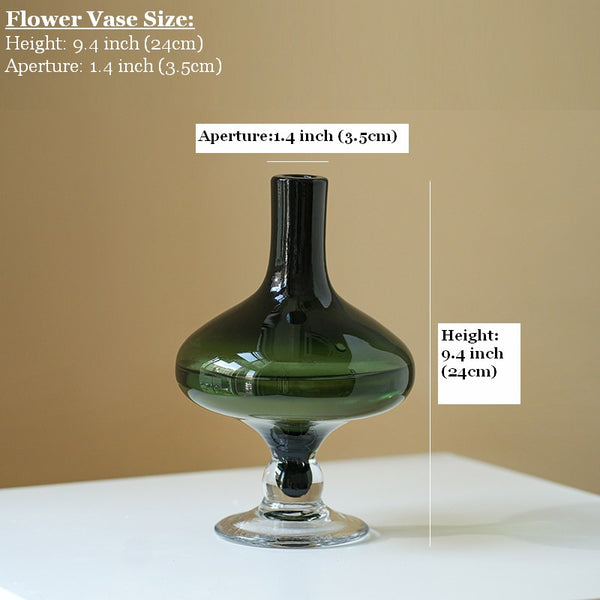 Decorative Glass Vase, Mid Century Glass Vases, Handmade Modern Vases for Bedroom, Centerpiece Contemporary Vases on Table, Modern Glass Vase for Flowers-Paintingforhome