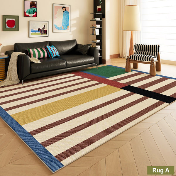 Mid Century Modern Rugs, Contemporary Modern Rugs for Bedroom, Colorful Absract Rugs for Living Room, Colorful Geometric Rugs for Dining Room-Paintingforhome