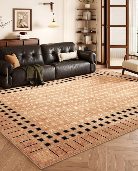 Modern Rug for Living Room, Brown Modern Carpets for Office, Geometric Contemporary Rugs for Dining Room, Bedroom Floor Carpets