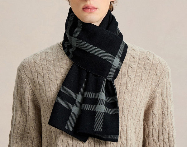 Men's Winter Scarves, Business Casual Scarf for Men, Long Wool Man Scarf, Formal Men Scarf Styles, Fashion Men Scarf, Unique Gifts for Men, Men's Wool Scarf Winter