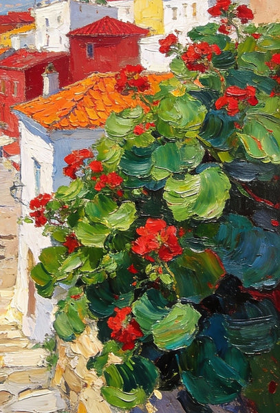 Impasto Paintings, The Shores of the Mediterranean, Small Landscape Paintings, Original Small Paintings on Canvas, Palette Knife Paintings, Small Paintings on Canvas, Hand Painted Canvas Art-Paintingforhome