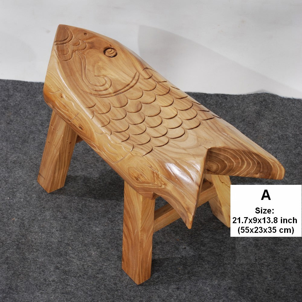 Handmade Solid Wood low Stool, Creative Shoe-changing Stool, Old Elm Wood Stool, Children's Wooden Stool, Sofa Stool, Dining Table Stool-Paintingforhome