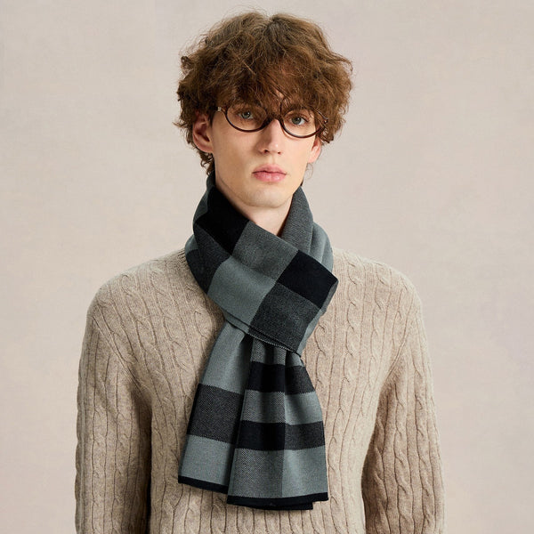 Long Wool Man Scarf, Unique Gifts for Men, Business Casual Scarf for Men, Men's Wool Scarf Winter, Formal Men Scarf Styles, Men's Winter Scarves, Fashion Men Scarf