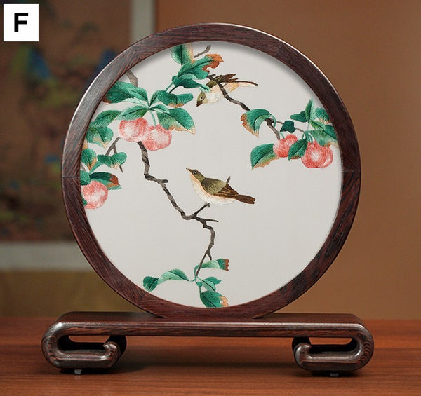 Beautiful Flower and Birds Silk Embroidery Ornaments, Traditional Chinese Suzhou Silk Embroidery, Exclusive Business Presents, Creative Birthday Gift, Premium Souvenir-Paintingforhome