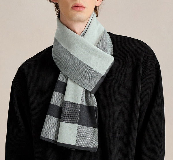 Business Casual Scarf for Men, Unique Gifts for Men, Long Wool Man Scarf, Men's Wool Scarf Winter, Formal Men Scarf Styles, Men's Winter Scarves, Fashion Men Scarf