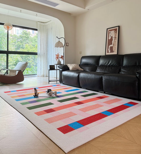 Colorful Modern Rugs for Bedroom, Mid Century Modern Carpets for Living Room, Contemporary Modern Carpets for Dining Room