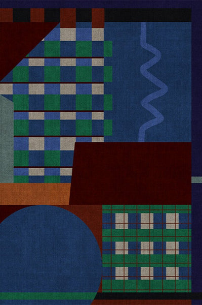 Modern Rugs for Sale, Contemporary Floor Carpets under Sofa, Mid Century Modern Rugs in Living Room, Blue Modern Rugs for Bedroom