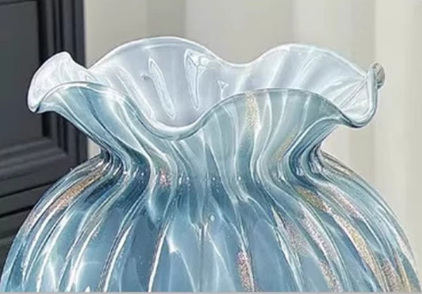 Modern Glass Bud Vases, Centerpiece Vases on Table, Handmade Liuli Vases, Color Glaze Vase, Contemporary Vases for Modern Home Decor-Paintingforhome