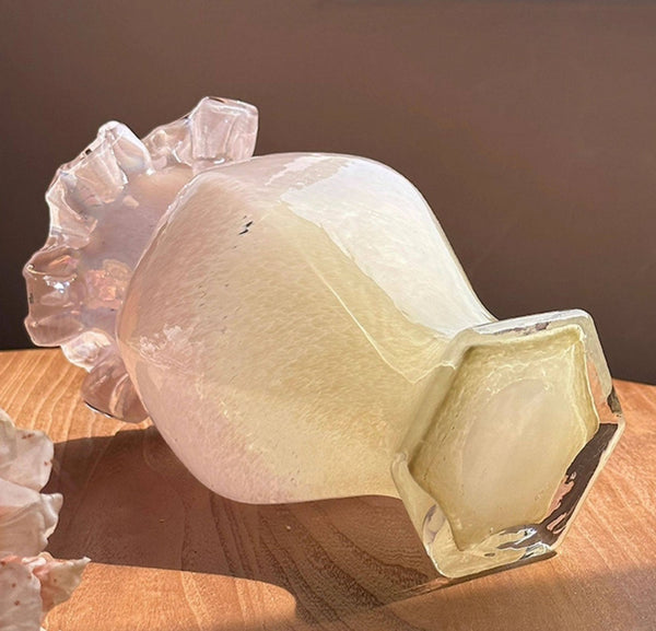 Water Holding Flower Vases, Glass Bud Vases, Bouquet Flower Vase, Vintage Glass Flower Vases, Handmade Flower Vases on Table