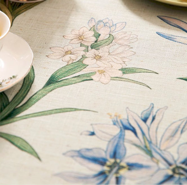 Linen Farmhouse Table Cloth, Large Modern Rectangle Tablecloth Ideas for Dining Table, Square Linen Tablecloth for Round Dining Room Table-Paintingforhome