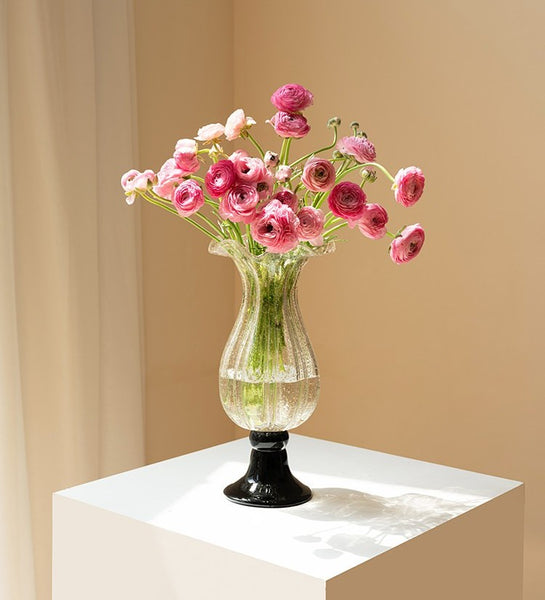 Mid Century Vases for Flowers, Contemporary Glass Vases, Handmade Modern Vases for Living Room, Unique Decorative Glass Vase, Centerpiece Vases on Table-Paintingforhome