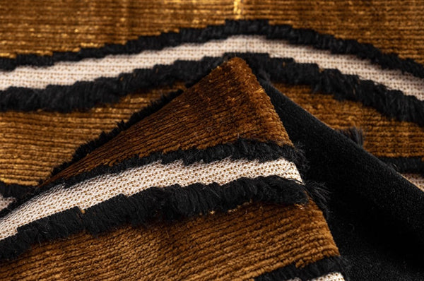 Golden Contemporary Pillows, Abstract Decorative Throw Pillows, Square Modern Throw Pillows for Couch, Large Simple Throw Pillow for Interior Design-Paintingforhome