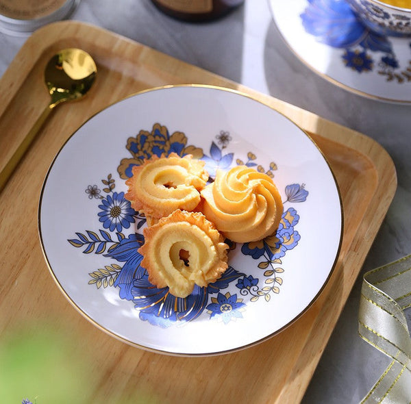 Unique Iris Flower Tea Cup and Saucer in Gift Box, Elegant Ceramic Coffee Cups, Afternoon British Tea Cups, Royal Porcelain Tea Cup Set-Paintingforhome