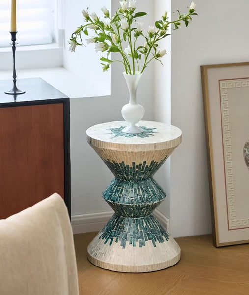 Bedside Small Side Table, Modern Side Table, Shell Small Sofa Side Table, Contemporary Bedside Table, Small End Table, Portable Casual Side Table, Creative Coffee Table, Contemporary Side Table-Paintingforhome
