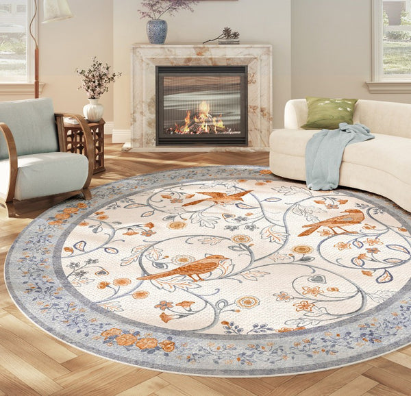 Dining Room Contemporary Round Rugs, Bedroom Modern Round Rugs, Modern Rug Ideas for Living Room, Circular Modern Rugs under Chairs-Paintingforhome