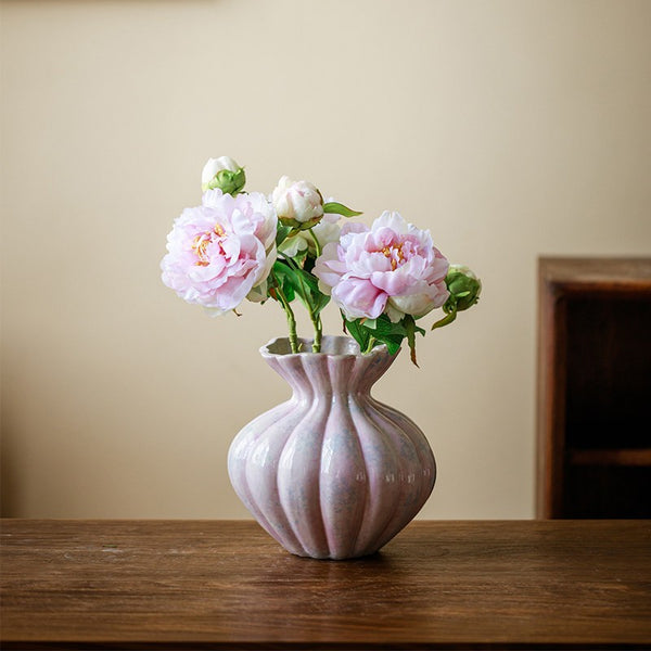 Handmade Water Holding Flower Vases, Modern Flower Vase Centerpiece on Table, Porcelain Flower Vases, Ceramic Bouquet Vases-Paintingforhome