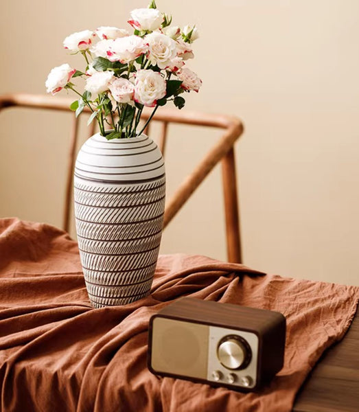 Modern Bouquet Flower Vases, Centerpiece on Dining Table, Large Flower Vase on Table, Handmade Pottery Flower Vases Urn, Water Holding Flower Vases-Paintingforhome