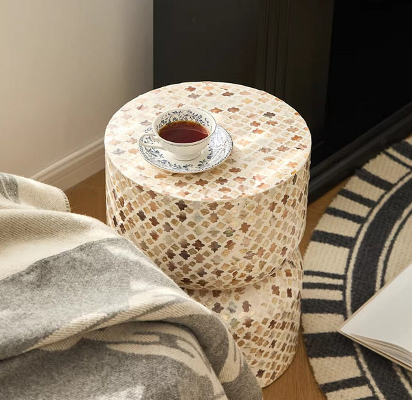 Elegant Small End Table, Modern Side Table, Contemporary Bedside Table, Bedside Small Side Table, Creative Coffee Table, Contemporary Side Table, Portable Casual Side Table, Shell Small Sofa Side Table-Paintingforhome