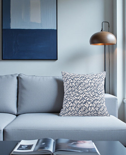 Modern Pillows for Couch, Blue Decorative Throw Pillows for Living Room, Decorative Pillow Covers, Large Modern Sofa Cushion-Paintingforhome