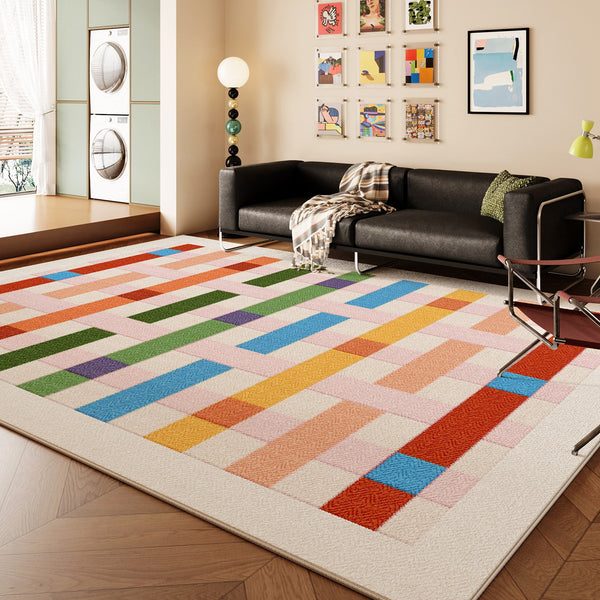 Colorful Modern Rugs for Bedroom, Mid Century Modern Carpets for Living Room, Contemporary Modern Carpets for Dining Room