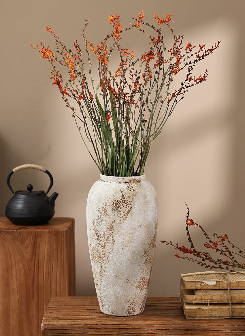 Dried Fire Orchid Bouquet, Exotic Preserved Floral Stem, Unique Orchid Arrangement, Orange Red Dried Orchid Flowers, Tropical Boho Home Decor