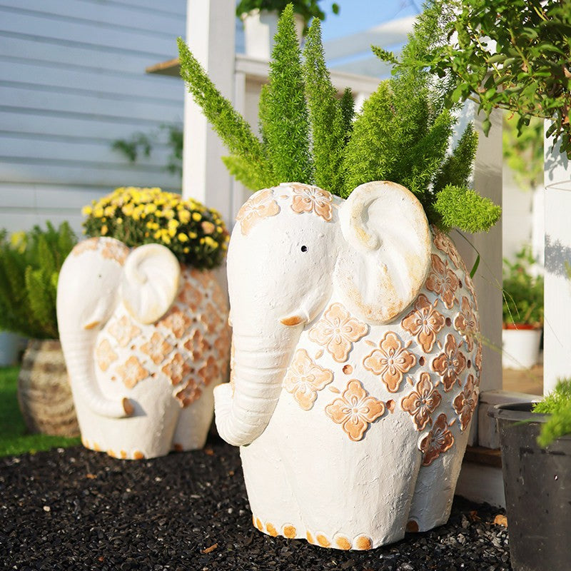 white elephant planter pot Oversized Modern Garden Flower Pot, Extra Large Elephant Garden Flower – Paintingforhome