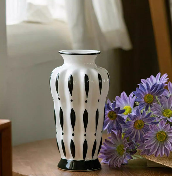 Handmade Bouquet Ceramic Vases, Modern Flower Vases on Table, Porcelain Flower Vases, Water Holding Flower Vases-Paintingforhome