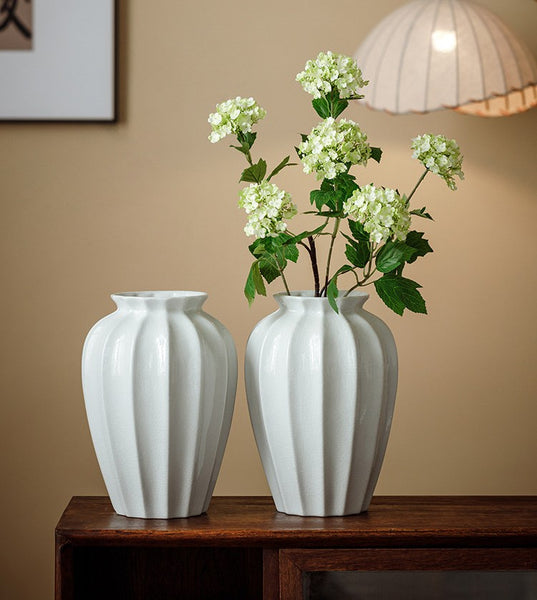 Centerpiece Ceramic Bud Vases, Porcelain Flower Vases, Large Flower Vases on Table, Handmade Water Holding Flower Vase-Paintingforhome