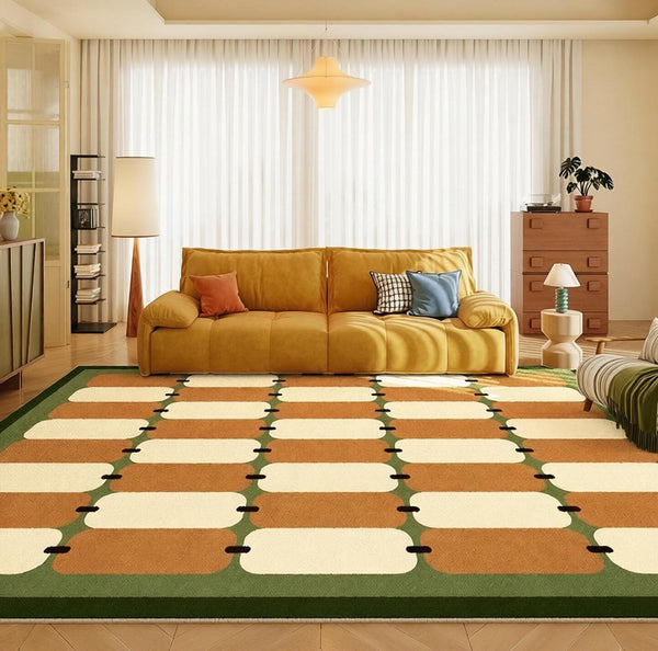 Abstract Modern Rugs for Bedroom, Contemporary Modern Rugs for Living Room, Geometric Area Rugs for Bedroom, Colorful Modern Rugs-Paintingforhome