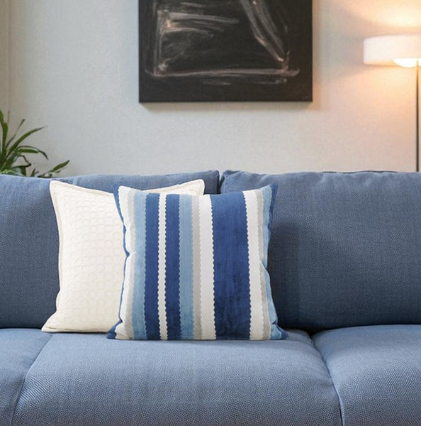 Contemporary Square Modern Throw Pillows for Couch, Large Abstract Blue Decorative Throw Pillows, Simple Throw Pillow for Interior Design, Modern Sofa Pillows-Paintingforhome