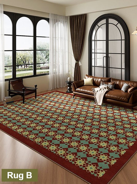 Unique Modern Rugs for Bedroom, Mid Century Modern Rugs, Colorful Geometric Rugs for Dining Room, Colorful Absract Rugs for Living Room-Paintingforhome