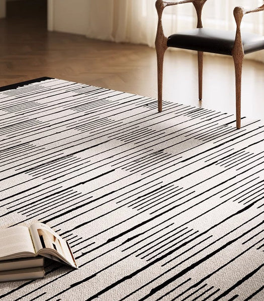 Simple Modern Rugs for Dining Room, Bedroom Modern Rugs, Living Room Contemporary Modern Rugs, Large Abstract Geometric Modern Rugs-Paintingforhome