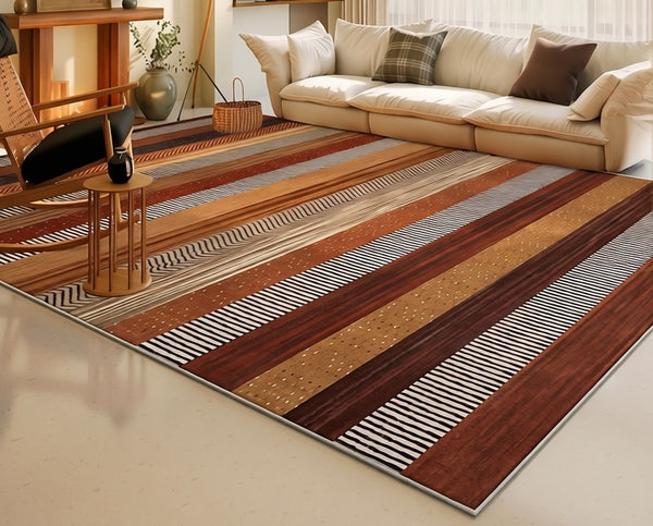 Colorful Abstract Rugs for Dining Room, Contemporary Rugs for Bedroom, Mid Century Modern Rugs Next to Bed, Bohemian Style Carpets for Living Room
