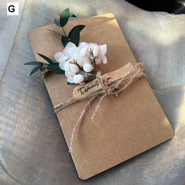 Wedding Greeting Card, Unique Anniversary Greeting Card, Creative Birthday Greeting Card, Beautiful Valentine's Day Greeting Card, Original Handmade Dried Flower Greeting Cards-Paintingforhome