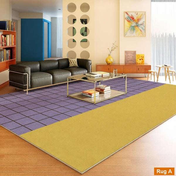 Geometric Modern Rugs, Modern Carpets under Coffee Table, Colorful Modern Rugs for Bedroom, Contemporary Modern Rugs for Living Room-Paintingforhome