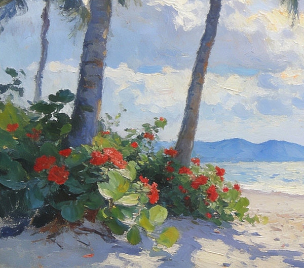 Small Wall Paintings, A Leisurely Florida Beach Holiday, Landscape Canvas Paintings, On Canvas Small Paintings, Hand Painted Canvas Art, Simple Painting Ideas-Paintingforhome