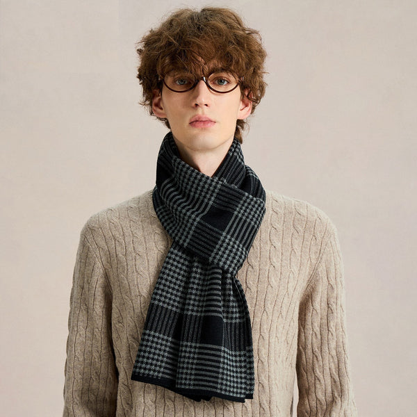 Long Wool Man Scarf, Business Casual Scarf for Men, Formal Men Scarf Styles, Men's Wool Scarf Winter, Men's Winter Scarves, Unique Gifts for Men