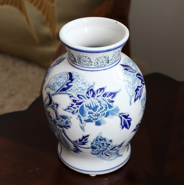 Porcelain Flower Vases, Centerpiece Ceramic Bouquet Vases, Handmade Flower Vase, Vintage Flower Vases on Dining Table-Paintingforhome