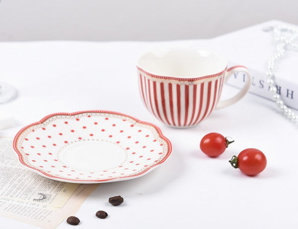 Creative Porcelain Tea Cup Saucer Set, Elegant Modern Ceramic Coffee Cups, Unique Porcelain Cup and Saucer, Afternoon British Tea Cups-Paintingforhome