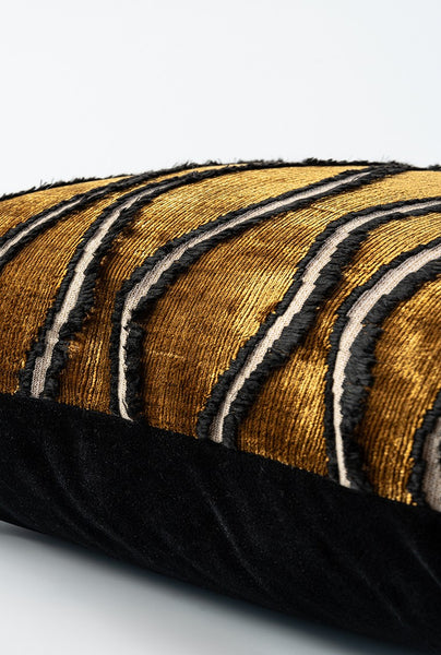 Golden Contemporary Pillows, Abstract Decorative Throw Pillows, Square Modern Throw Pillows for Couch, Large Simple Throw Pillow for Interior Design-Paintingforhome