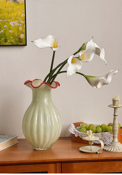 French Vintage Glass Flower Vases, Glass Bud Vases, Flower Vases on Table, Handmade Water Holding Flower Vases-Paintingforhome