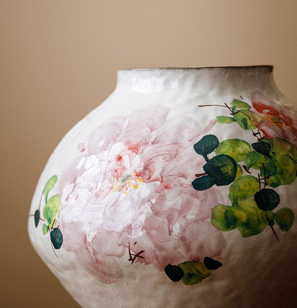 Modern Porcelain Flower Vases, Flower Vases on Table, Handmade Water Holding Flower Vases, Centerpiece on Dining Table, Ceramic Bouquet Vases-Paintingforhome