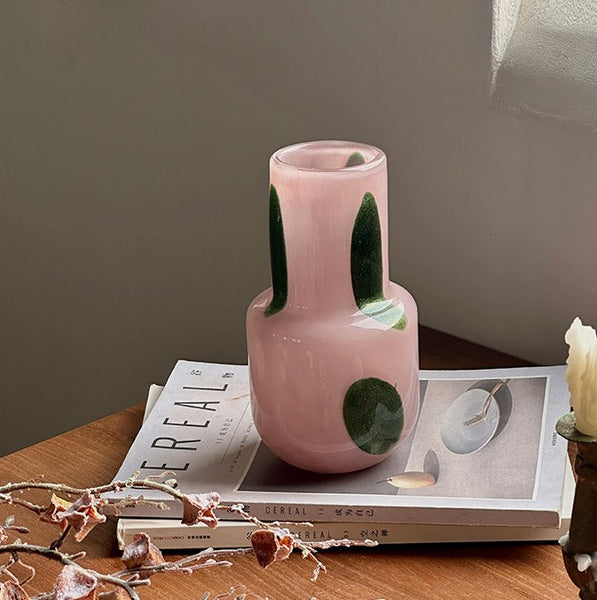 Handmade Glass Bud Vases, Flower Vases on Table, Vintage Small Glass Flower Vases, Water Holding Flower Vases-Paintingforhome