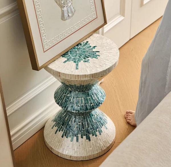Bedside Small Side Table, Modern Side Table, Shell Small Sofa Side Table, Contemporary Bedside Table, Small End Table, Portable Casual Side Table, Creative Coffee Table, Contemporary Side Table-Paintingforhome
